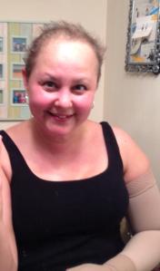 Silly, spiky hair after my first run of the new year - but at least it's hair! 